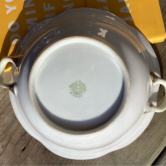 Nippon bowl, hand-painted, 7” in diameter, lovely floral pattern. Vintage. - Picture 4 of 10